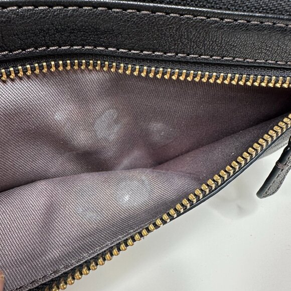 FOSSIL Wallet Wristlet Black Zip Around Clutch Leather Multicard - Picture 9 of 12